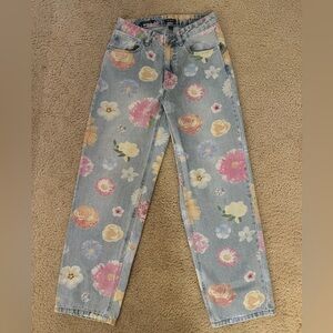 Wild Fable Floral high waisted Straight Leg Jeans - Multicolor